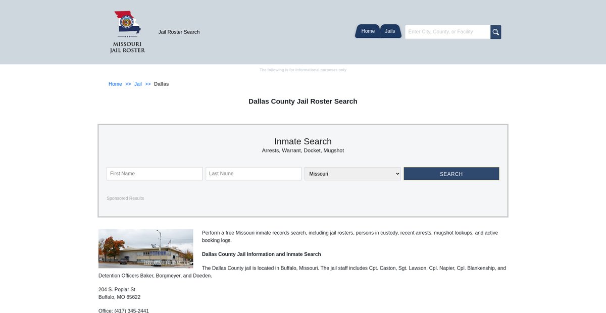 Preview of missourijailroster.com