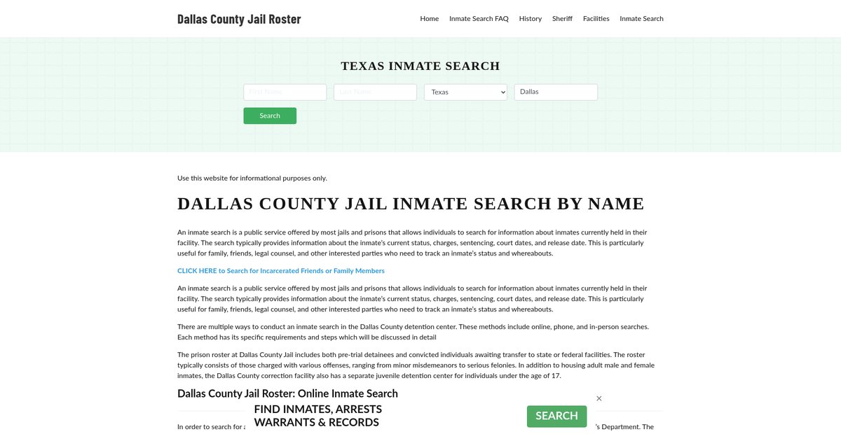 Preview of dallascountyjailtx.org