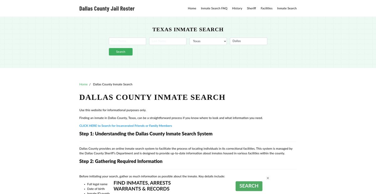 Preview of dallascountyjailtx.org