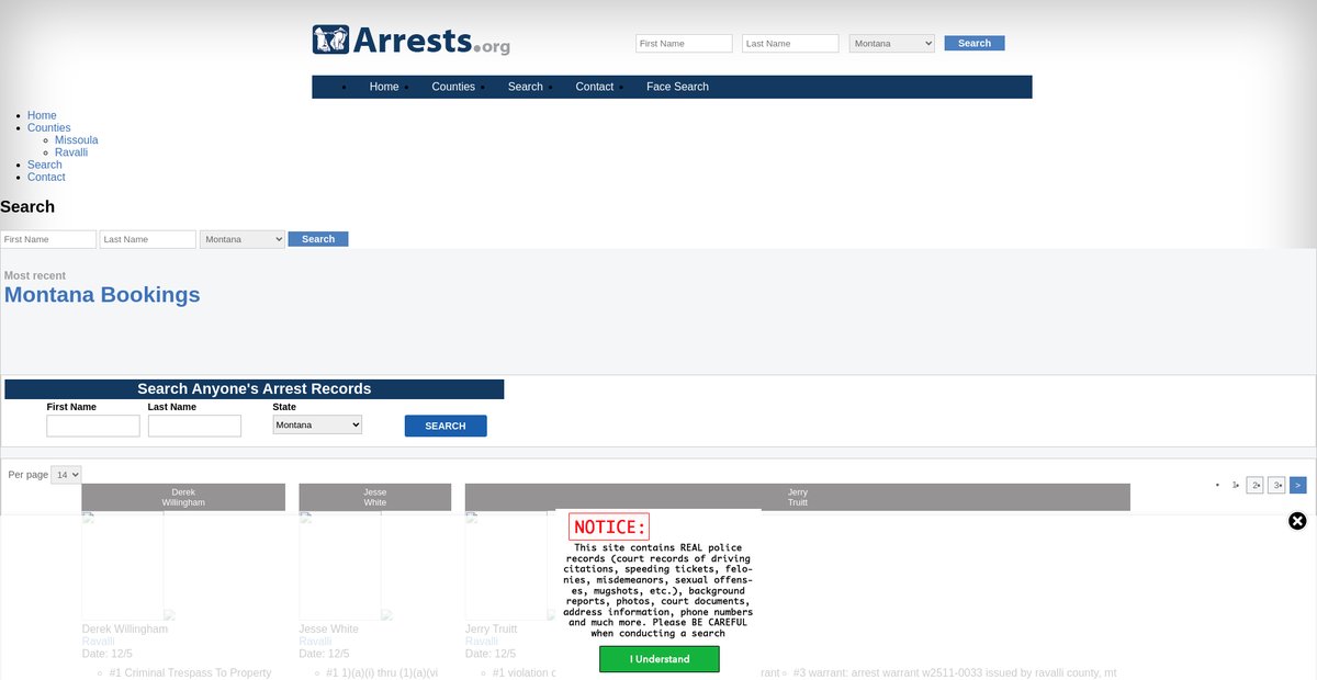 Preview of montana.arrests.org