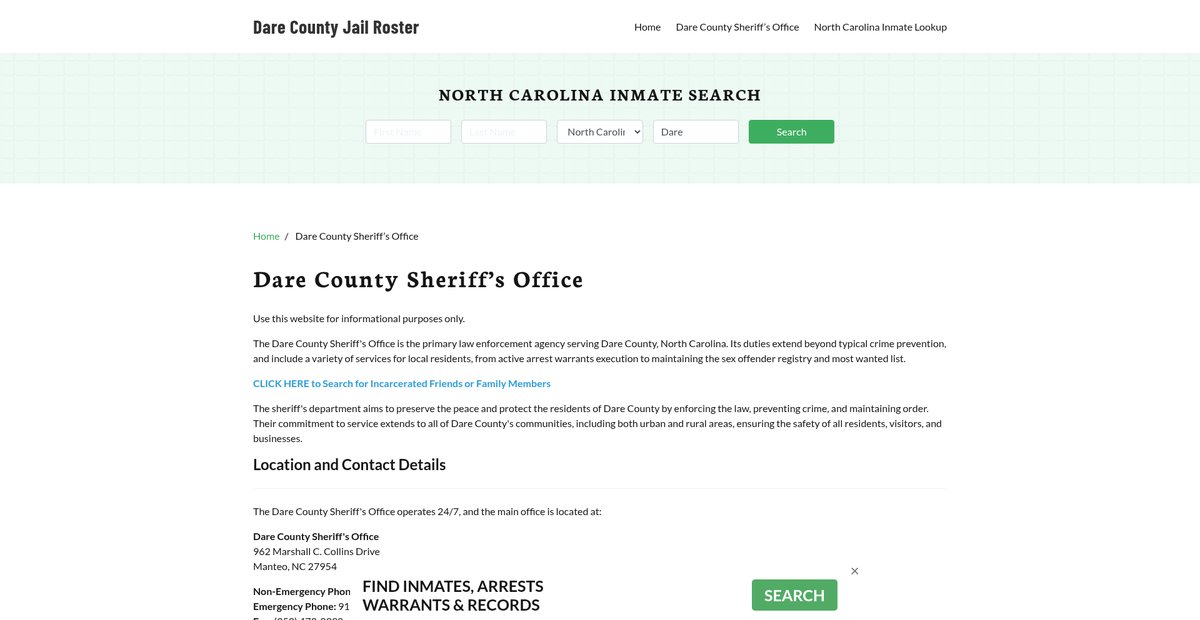 Preview of darecountyjail.org