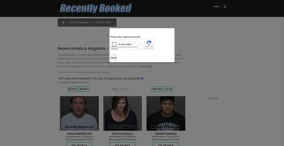 Preview of recentlybooked.com