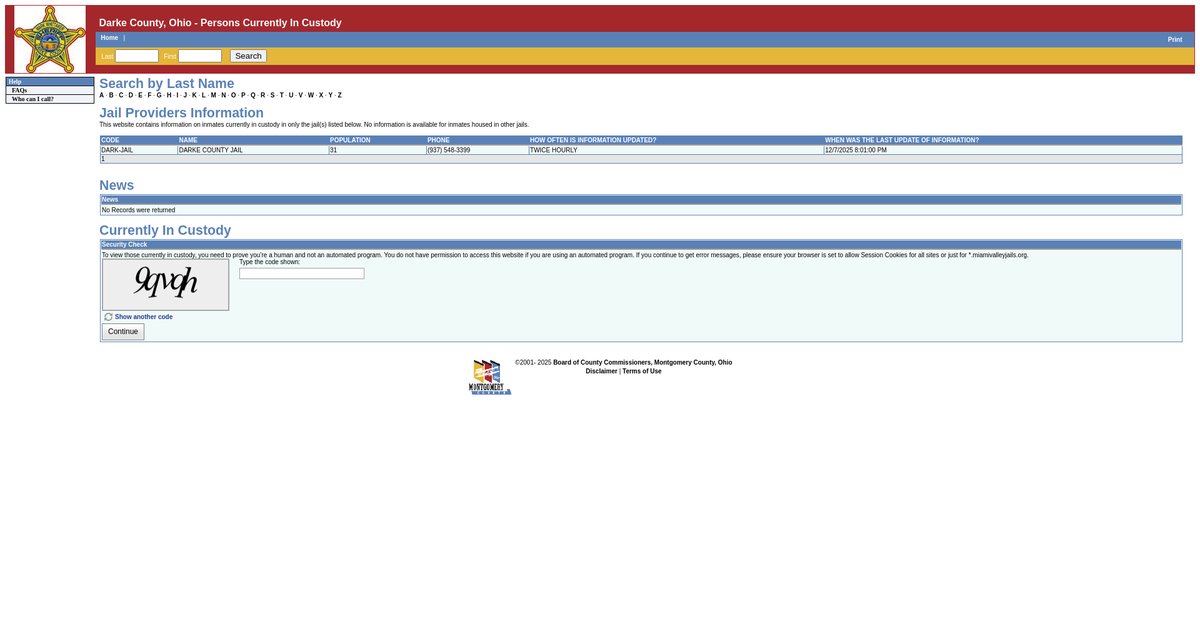 Preview of darke.miamivalleyjails.org