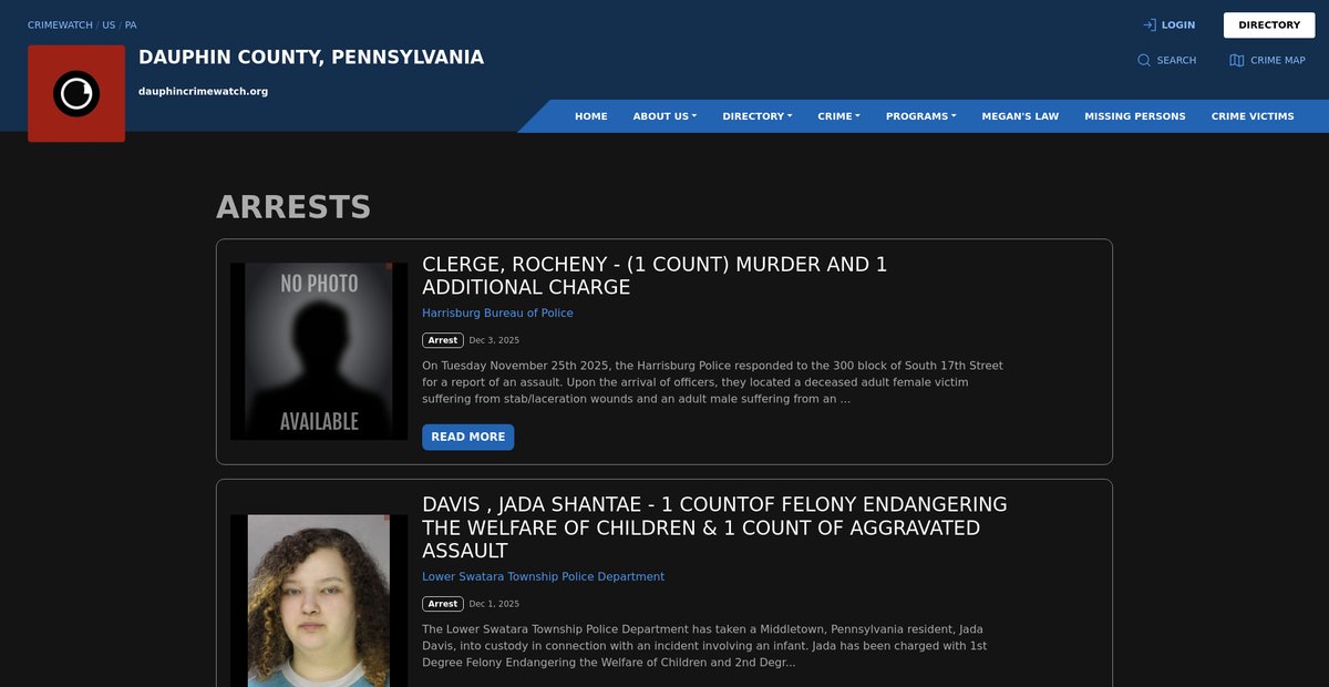 Preview of dauphin.crimewatchpa.com