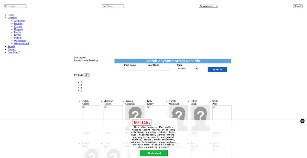 Preview of pennsylvania.arrests.org