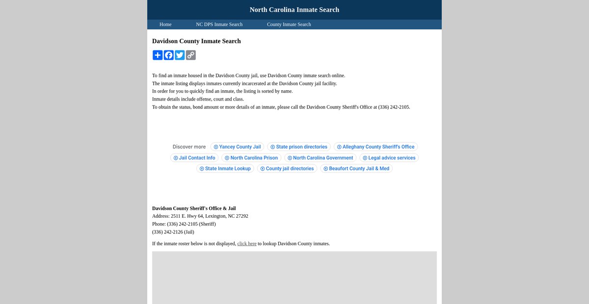 Preview of ncinmatesearch.org