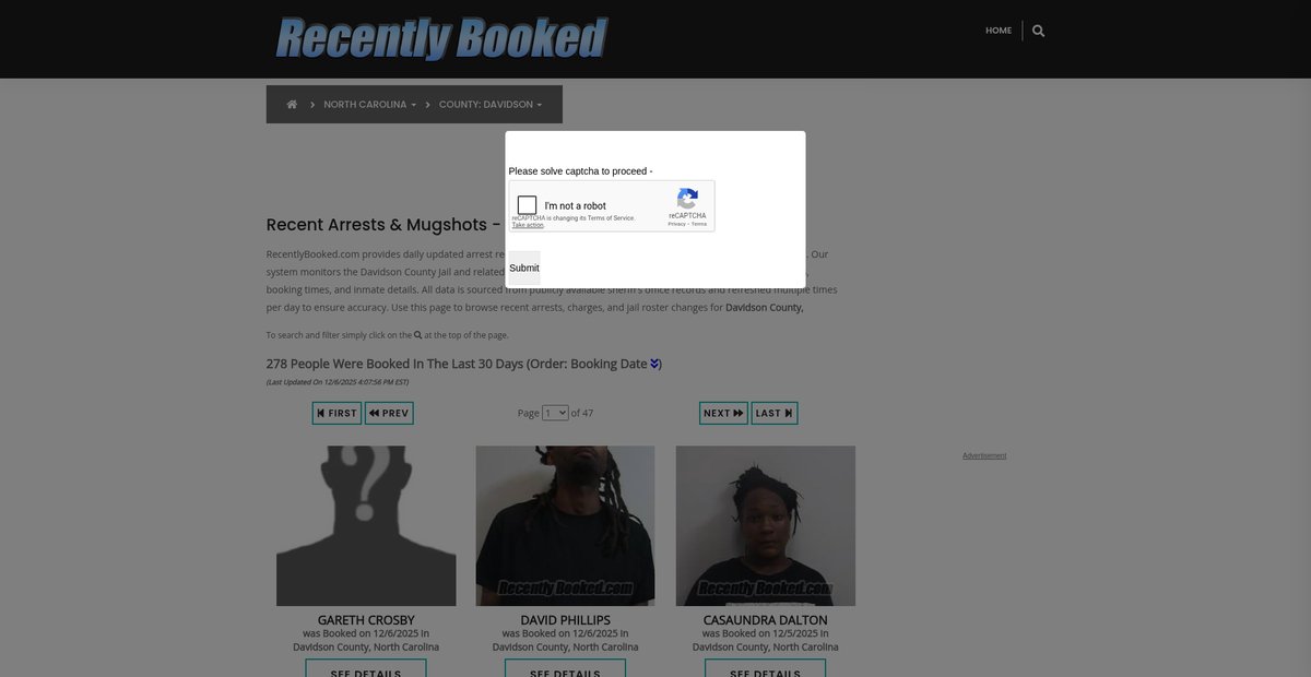 Preview of recentlybooked.com