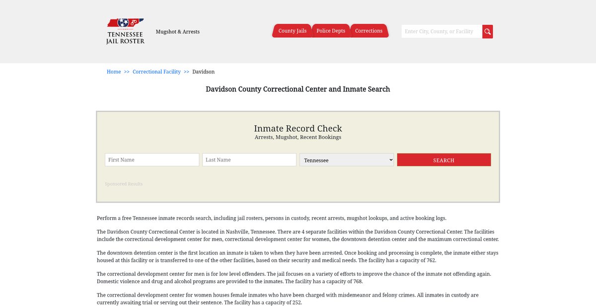 Preview of tennesseejailroster.com