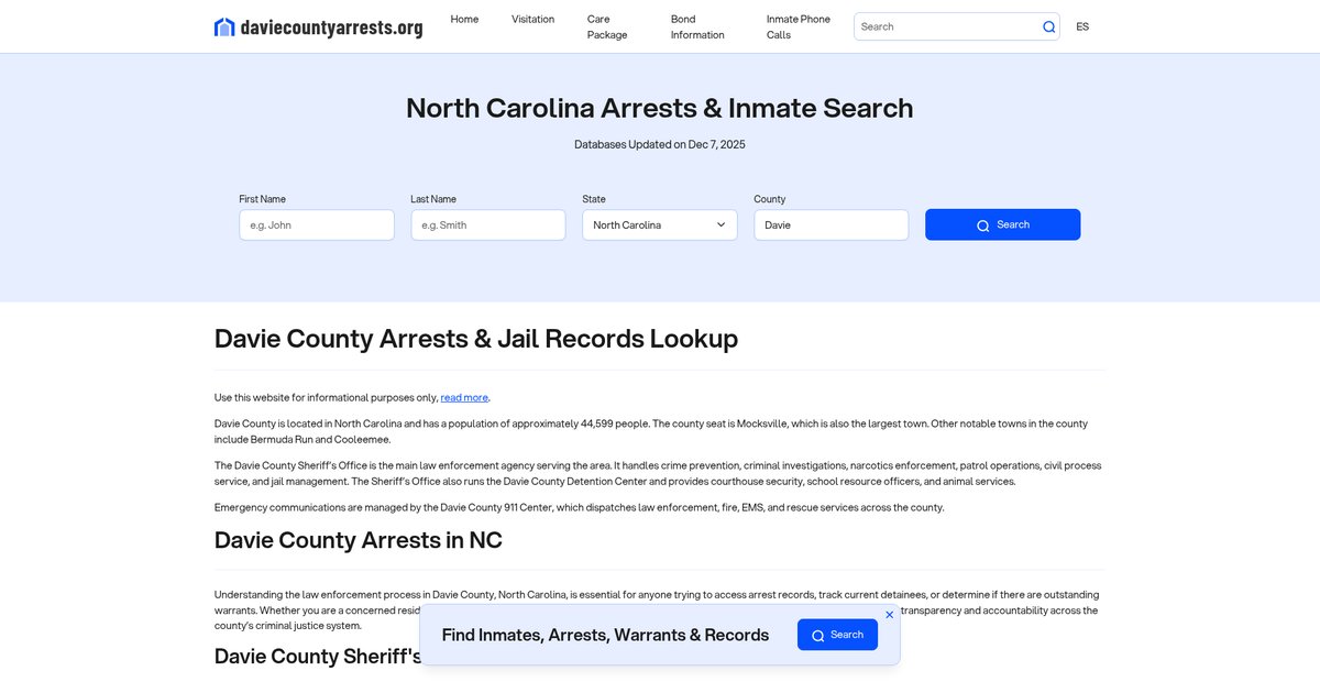 Preview of daviecountyarrests.org