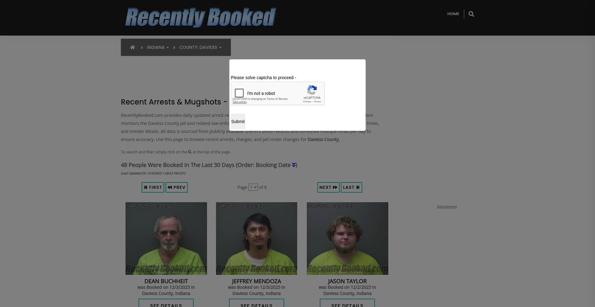 Preview of recentlybooked.com
