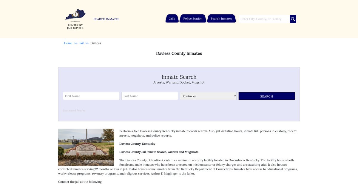 Preview of kentuckyjailroster.com