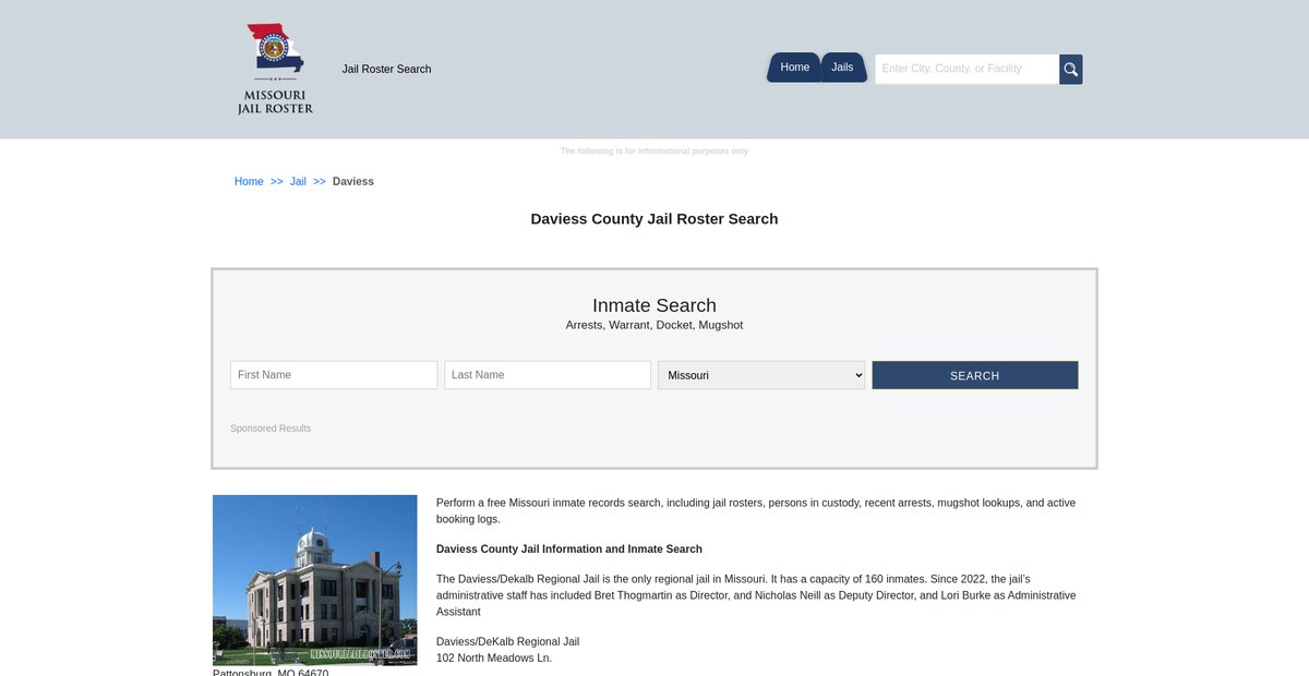 Preview of missourijailroster.com