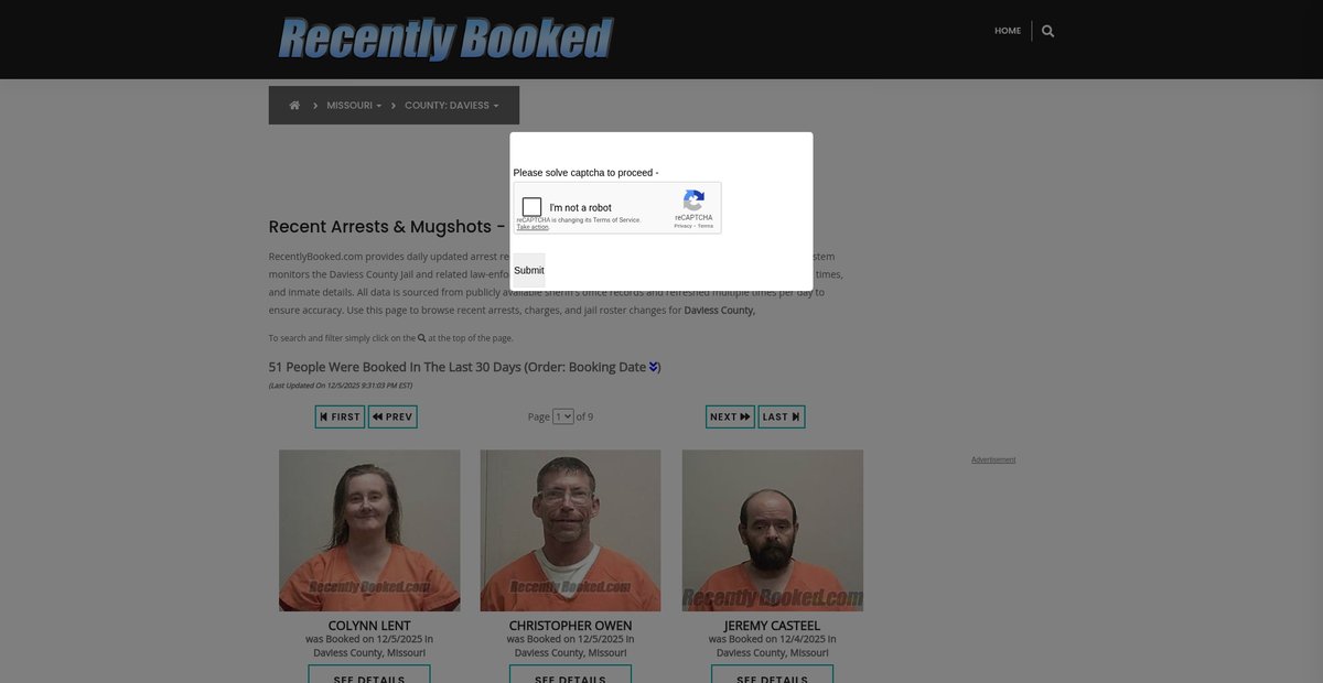 Preview of recentlybooked.com