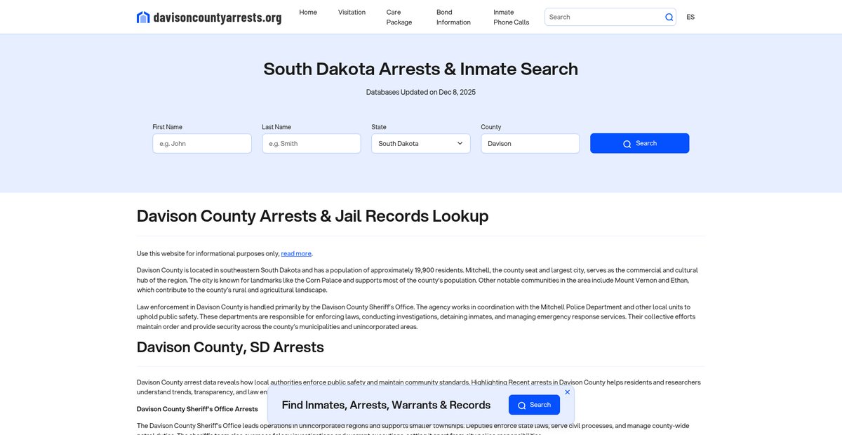 Preview of davisoncountyarrests.org