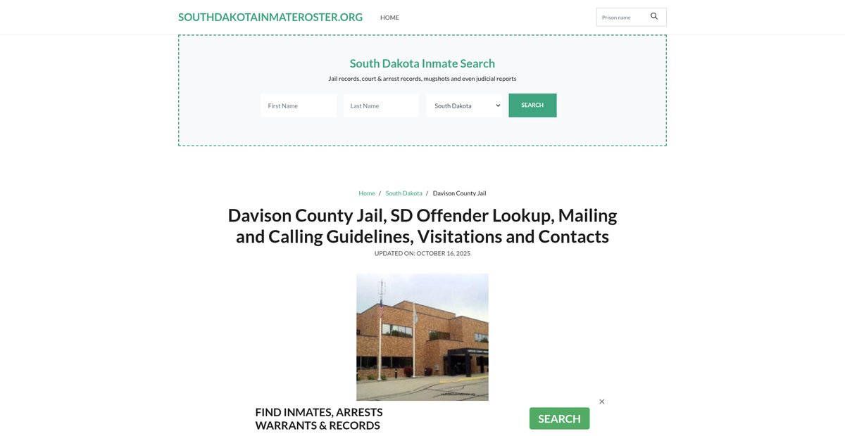 Preview of southdakotainmateroster.org