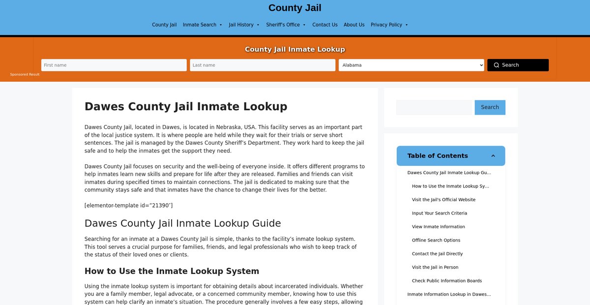 Preview of dawes.countyjail.org