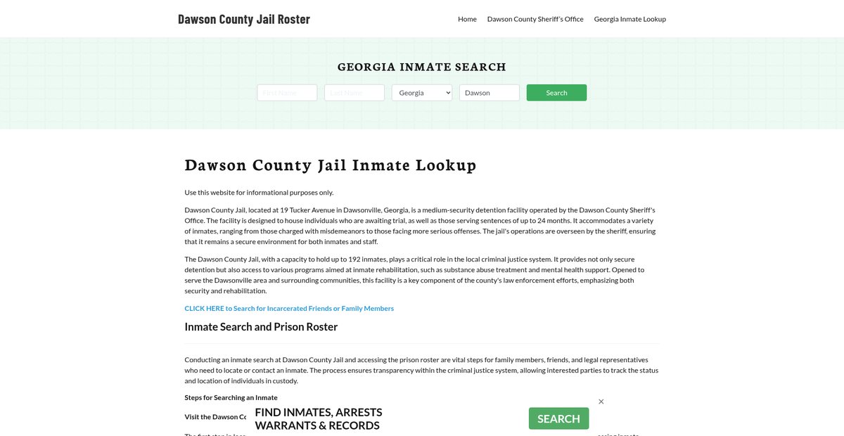 Preview of dawsoncountyjail.org