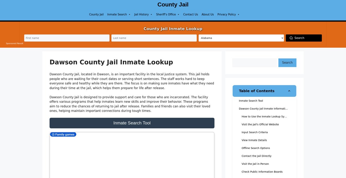 Preview of dawson.countyjail.org
