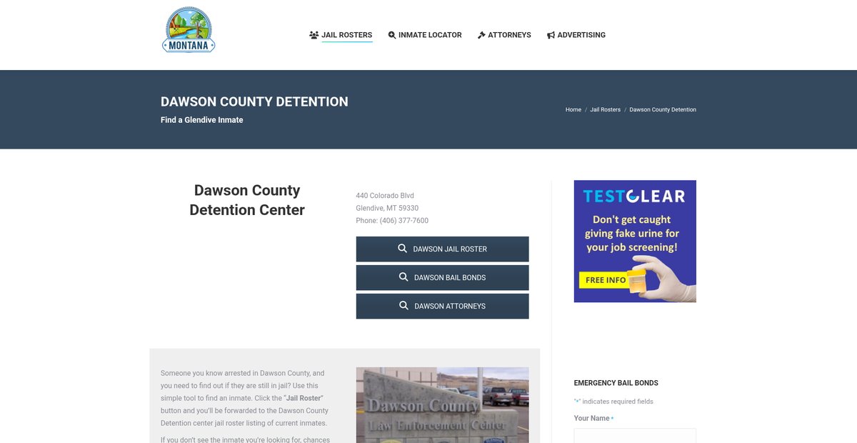 Preview of montanajailroster.com