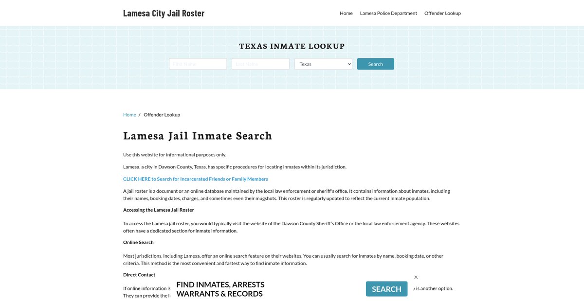 Preview of lamesacityjail.org