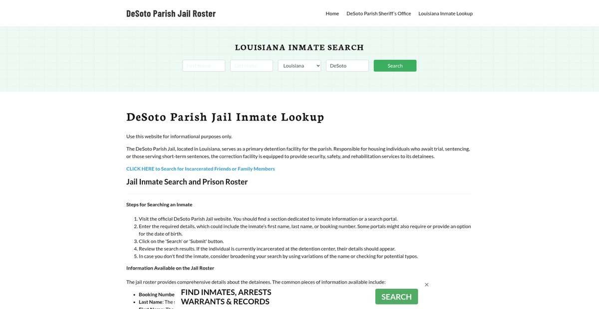 Preview of desotoparishjail.org