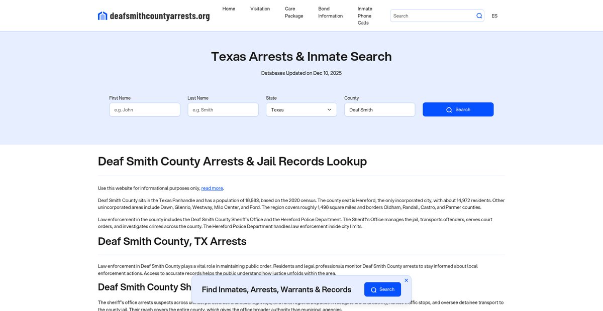 Preview of deafsmithcountyarrests.org