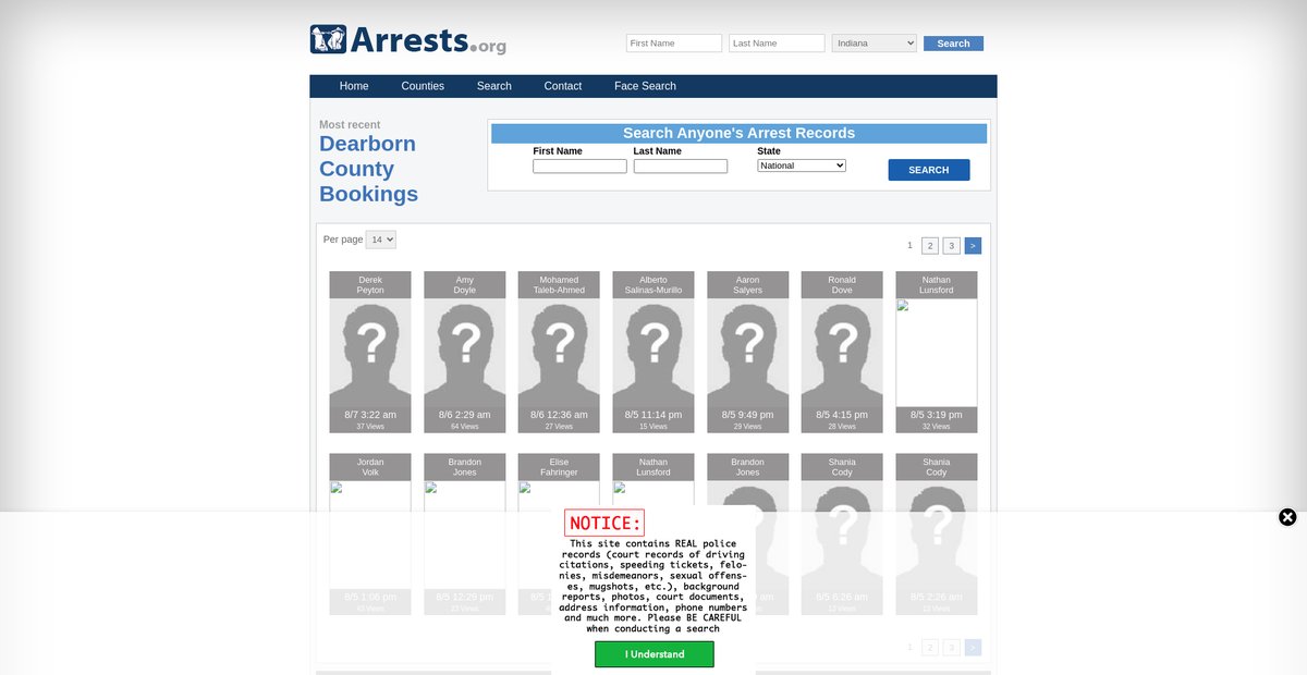 Preview of indiana.arrests.org