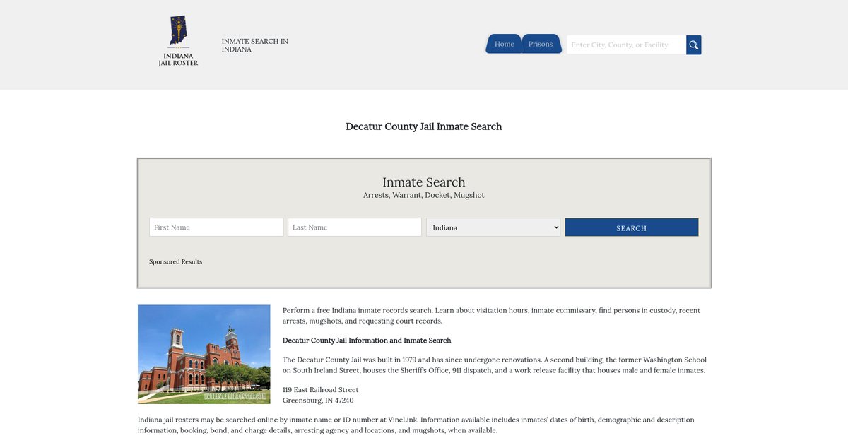 Preview of indianajailroster.com
