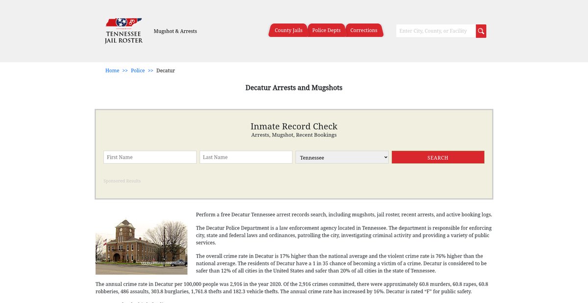 Preview of tennesseejailroster.com