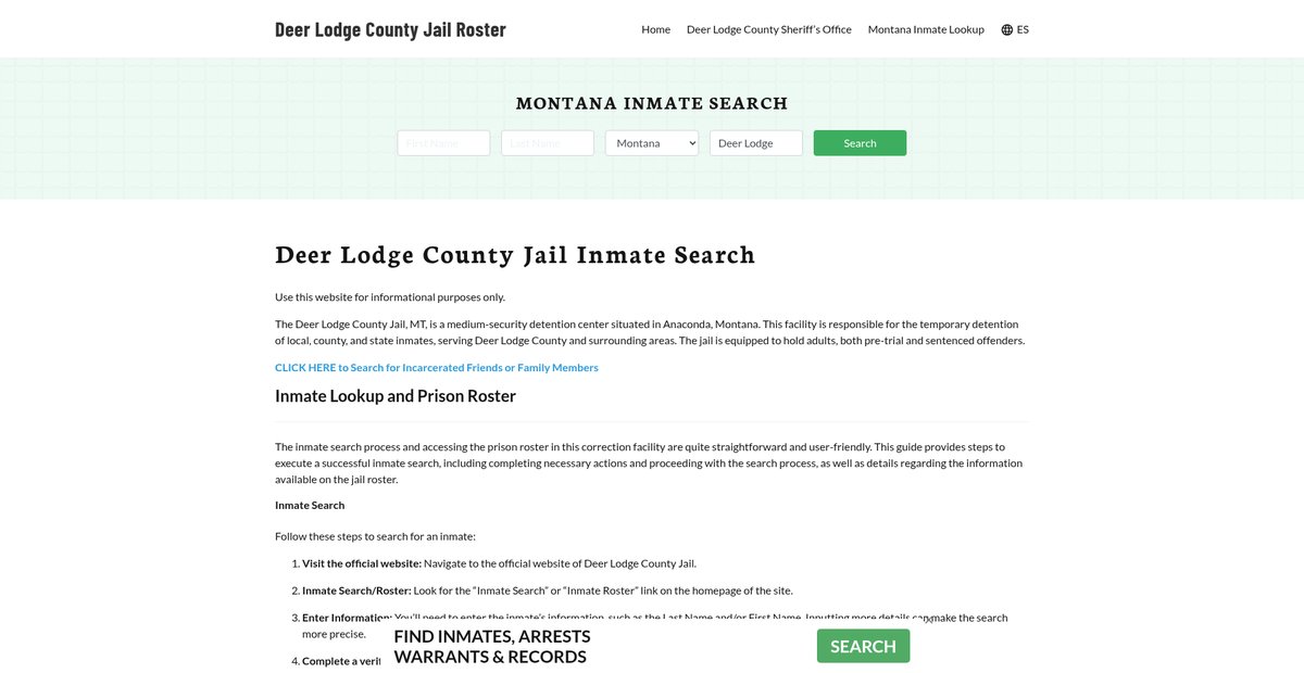 Preview of deerlodgecountyjail.org