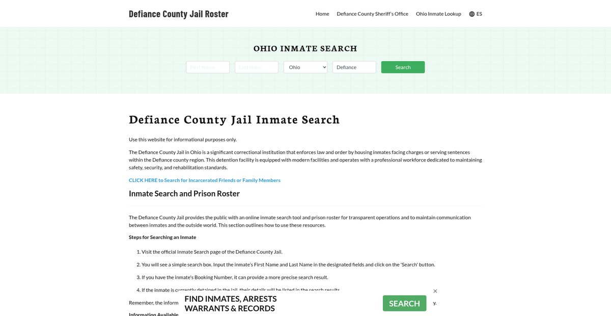 Preview of defiancecountyjail.org