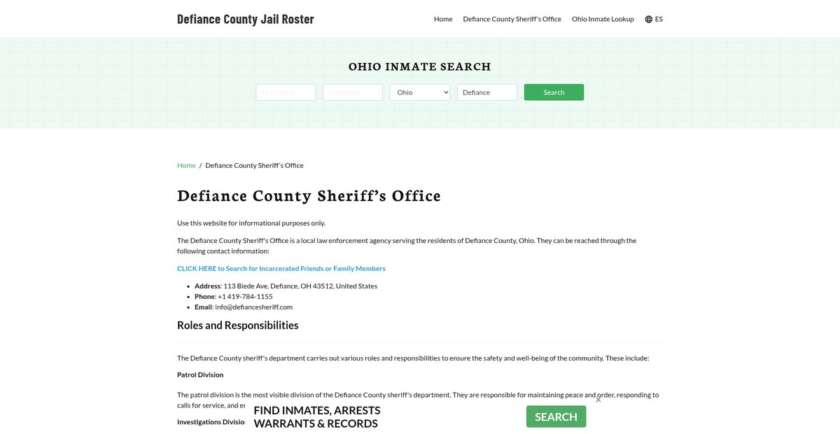 Preview of defiancecountyjail.org