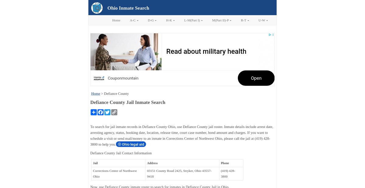 Preview of inmatesearchoh.org