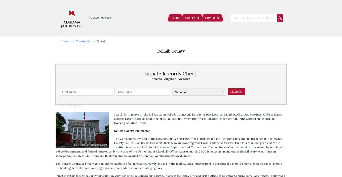 Preview of alabamajailroster.com