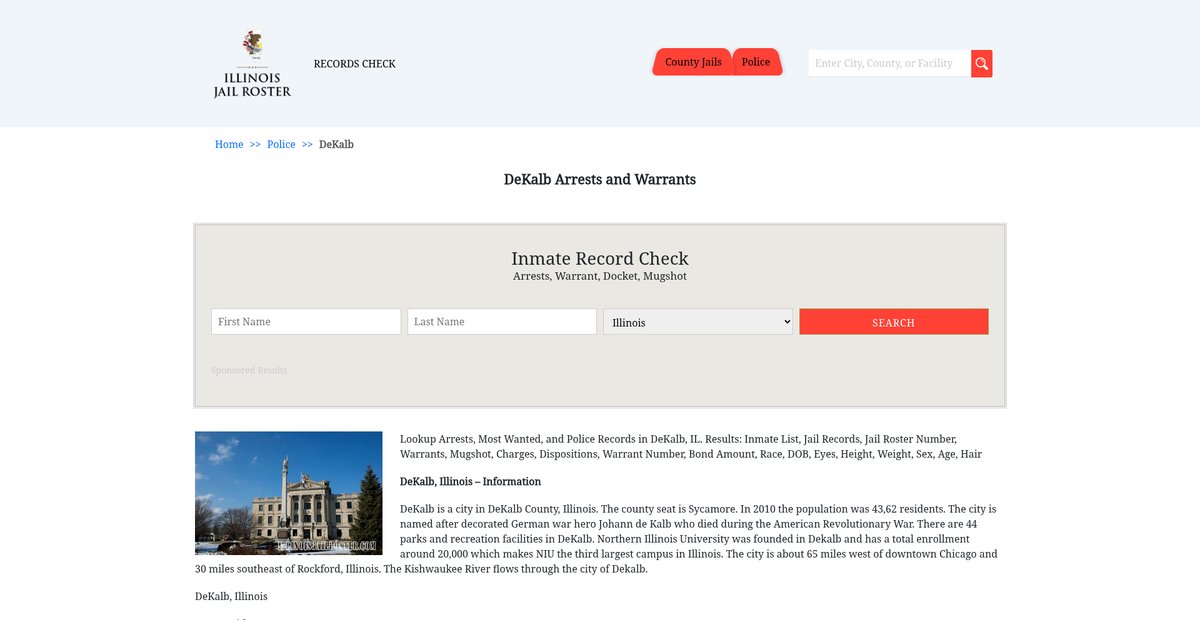 Preview of illinoisjailroster.com