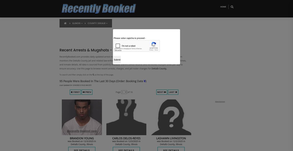 Preview of recentlybooked.com