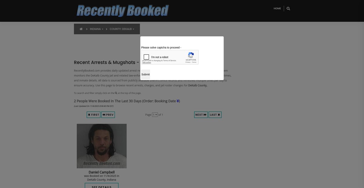 Preview of recentlybooked.com