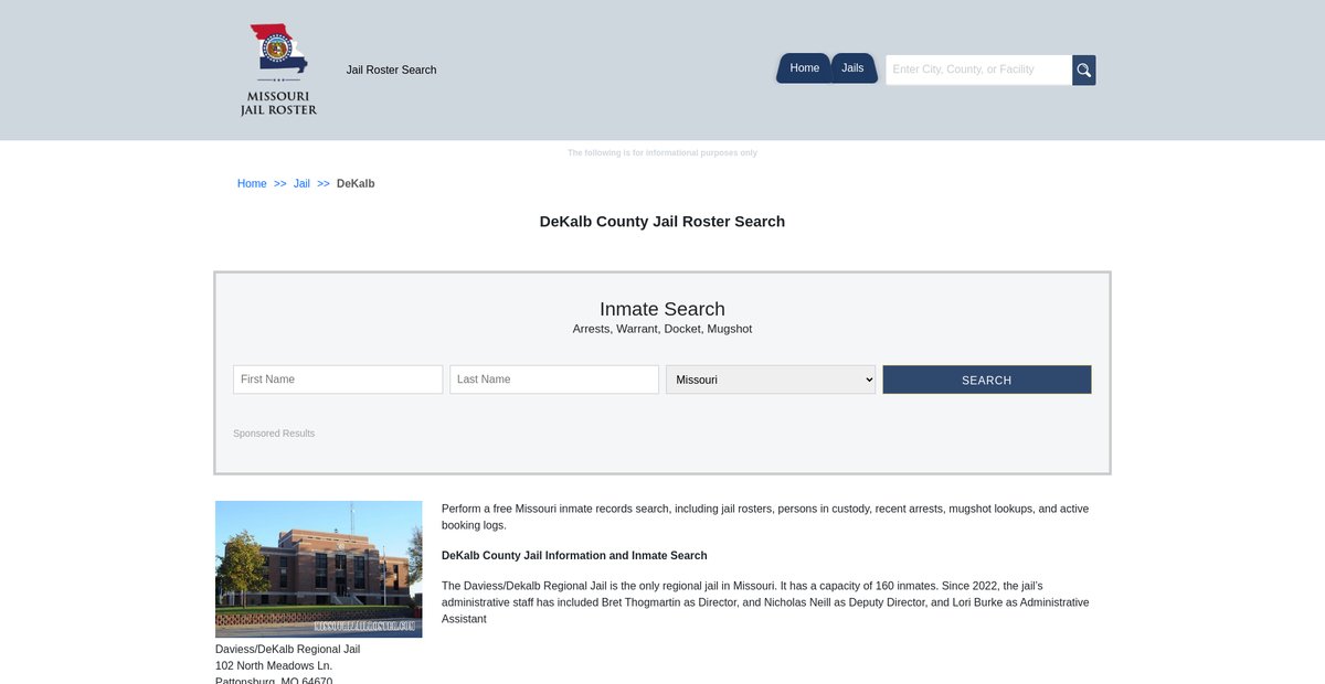 Preview of missourijailroster.com
