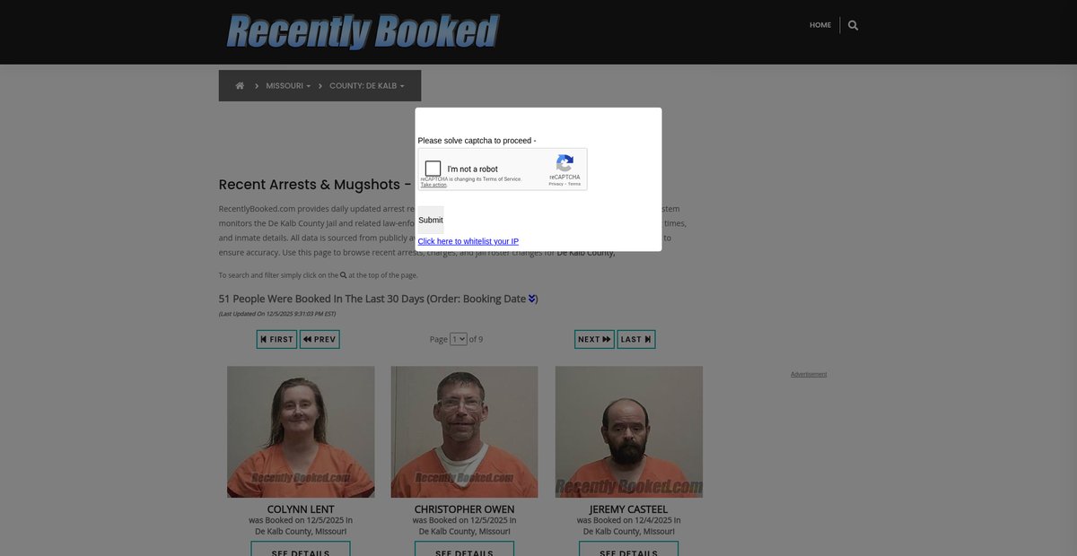 Preview of recentlybooked.com