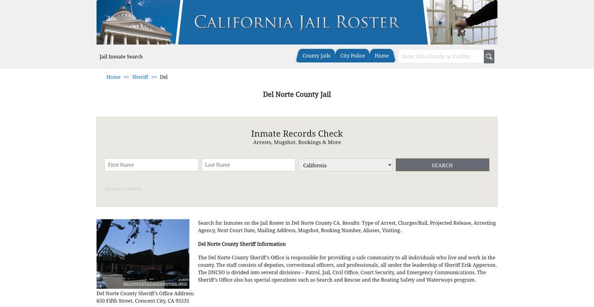 Preview of californiajailroster.com