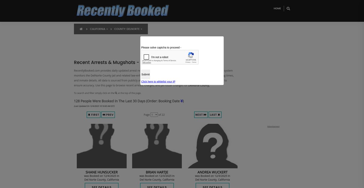 Preview of recentlybooked.com