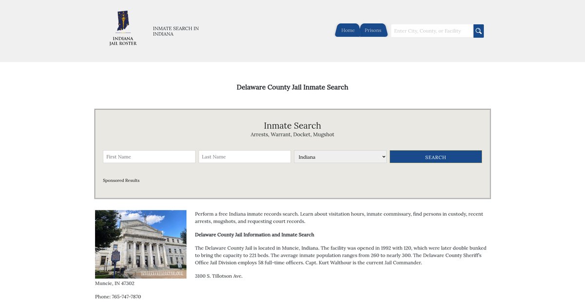 Preview of indianajailroster.com