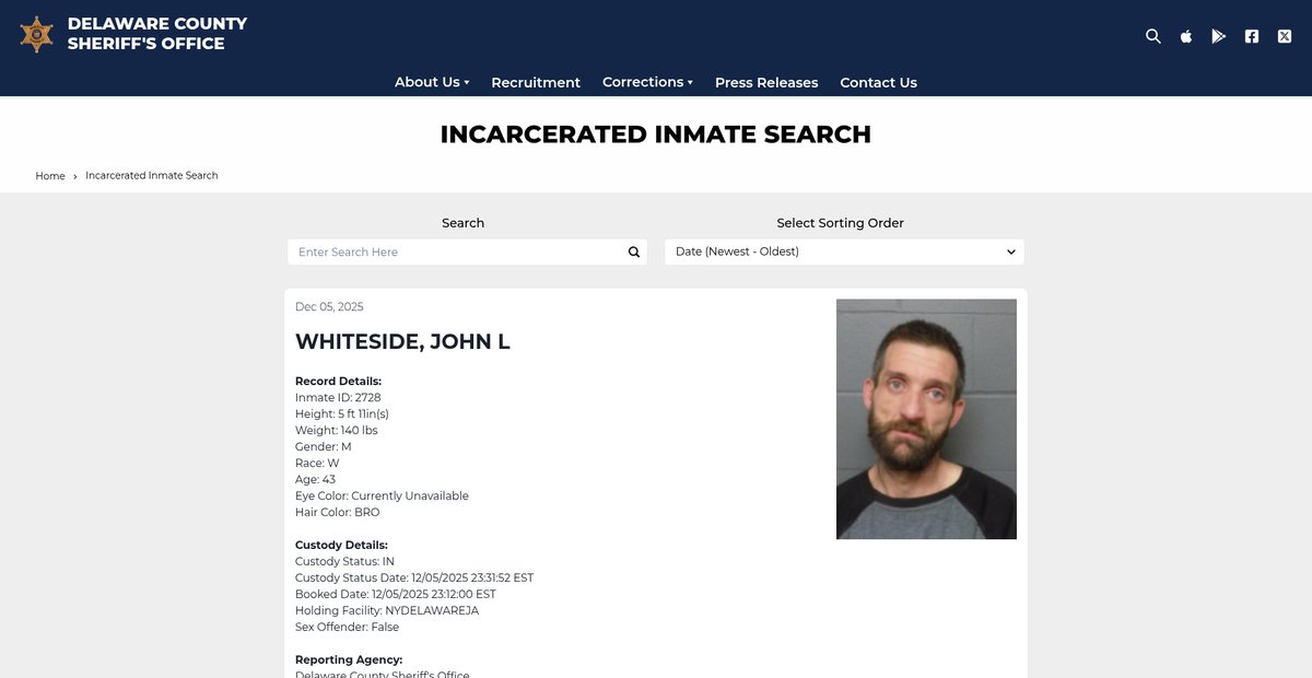 Preview of delawarecountysheriffny.gov