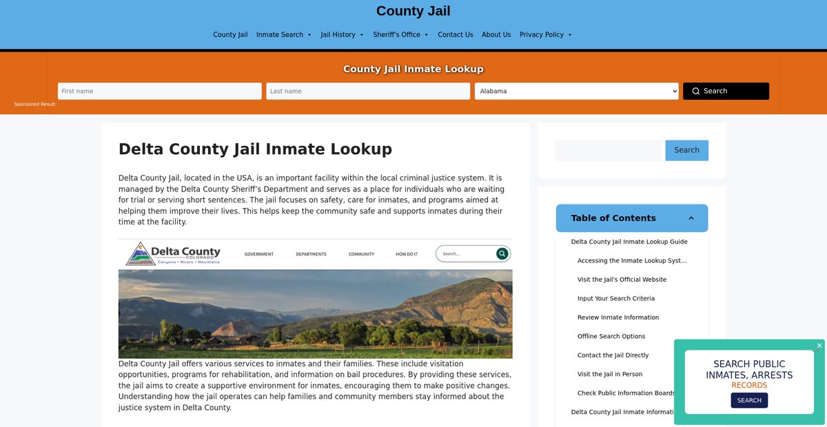 Preview of delta.countyjail.org