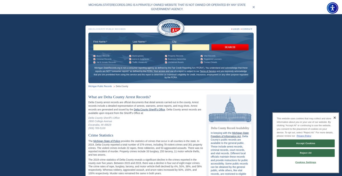 Preview of michigan.staterecords.org