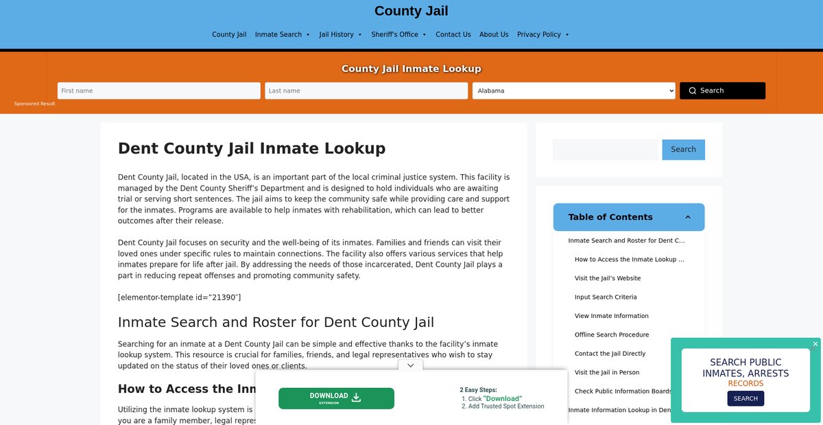 Preview of dent.countyjail.org