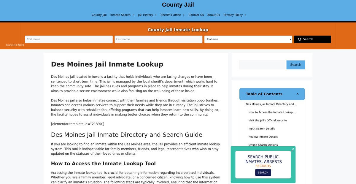 Preview of des-moines.countyjail.org
