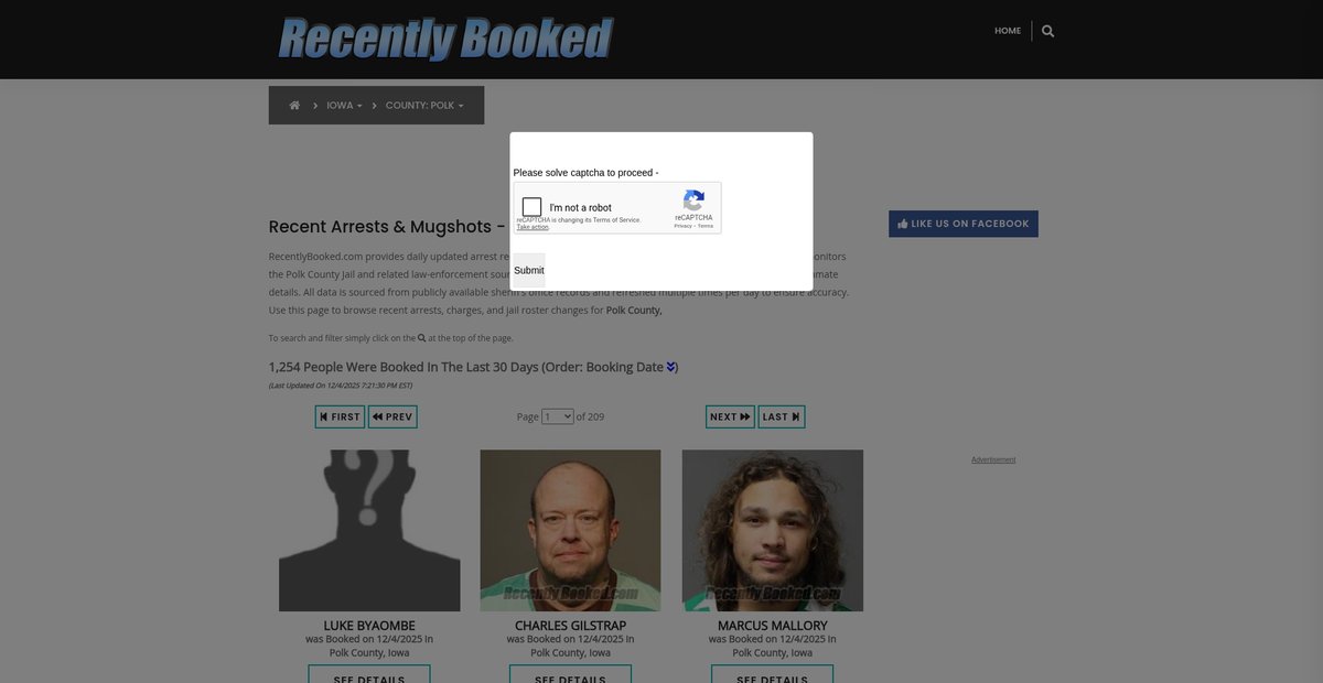 Preview of recentlybooked.com