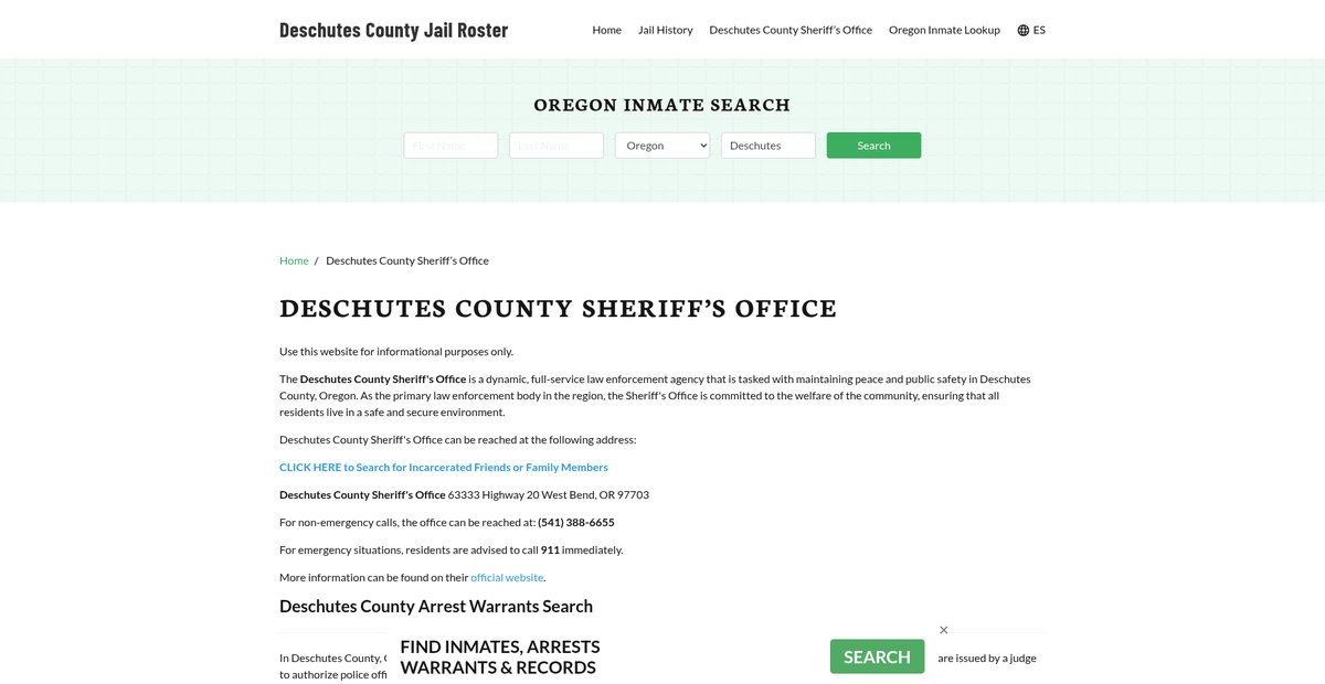 Preview of deschutescountyjailor.org
