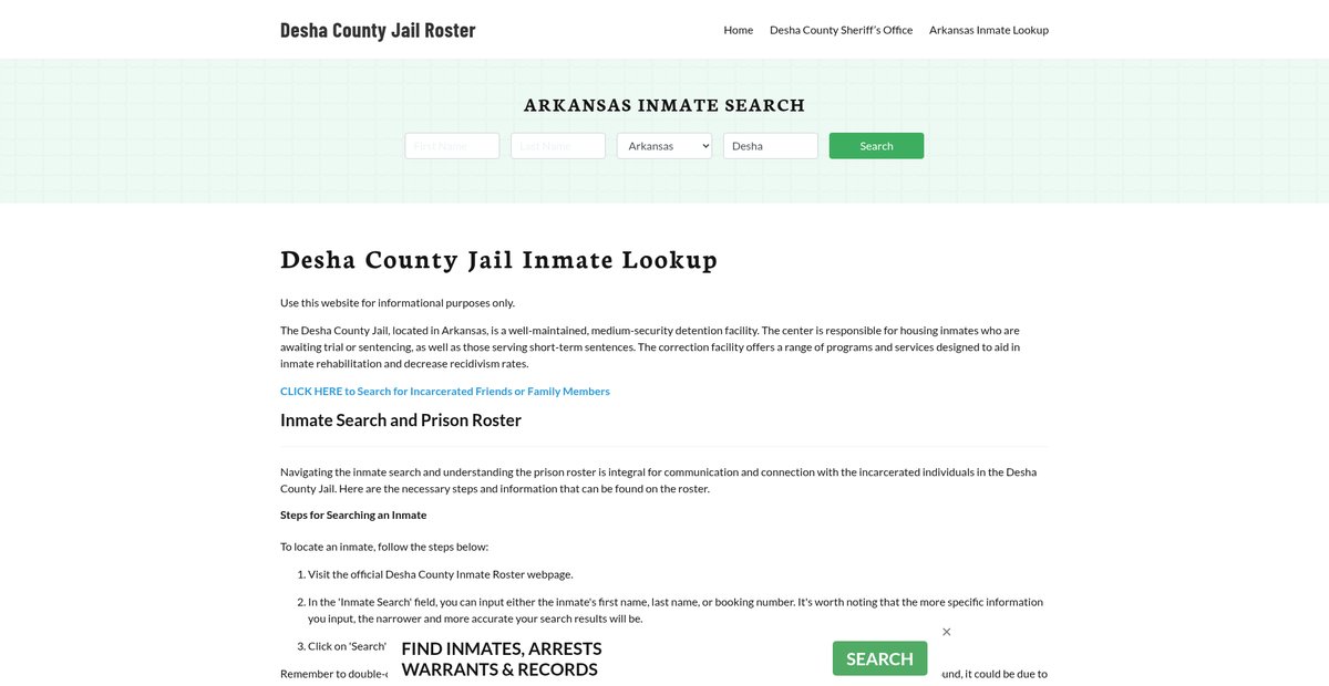 Preview of deshacountyjail.org